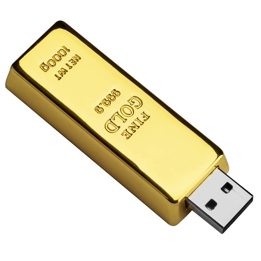 Unidade flash USB BORLTER CLAMP 64GB em forma de barra dourada