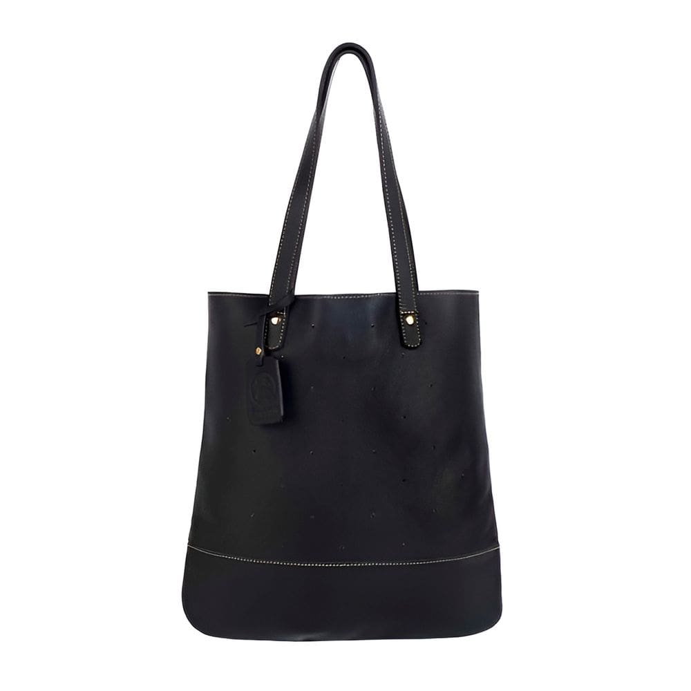 Bolsa Elegância Duradoura de Couro autêntico Flávia Cor Preta