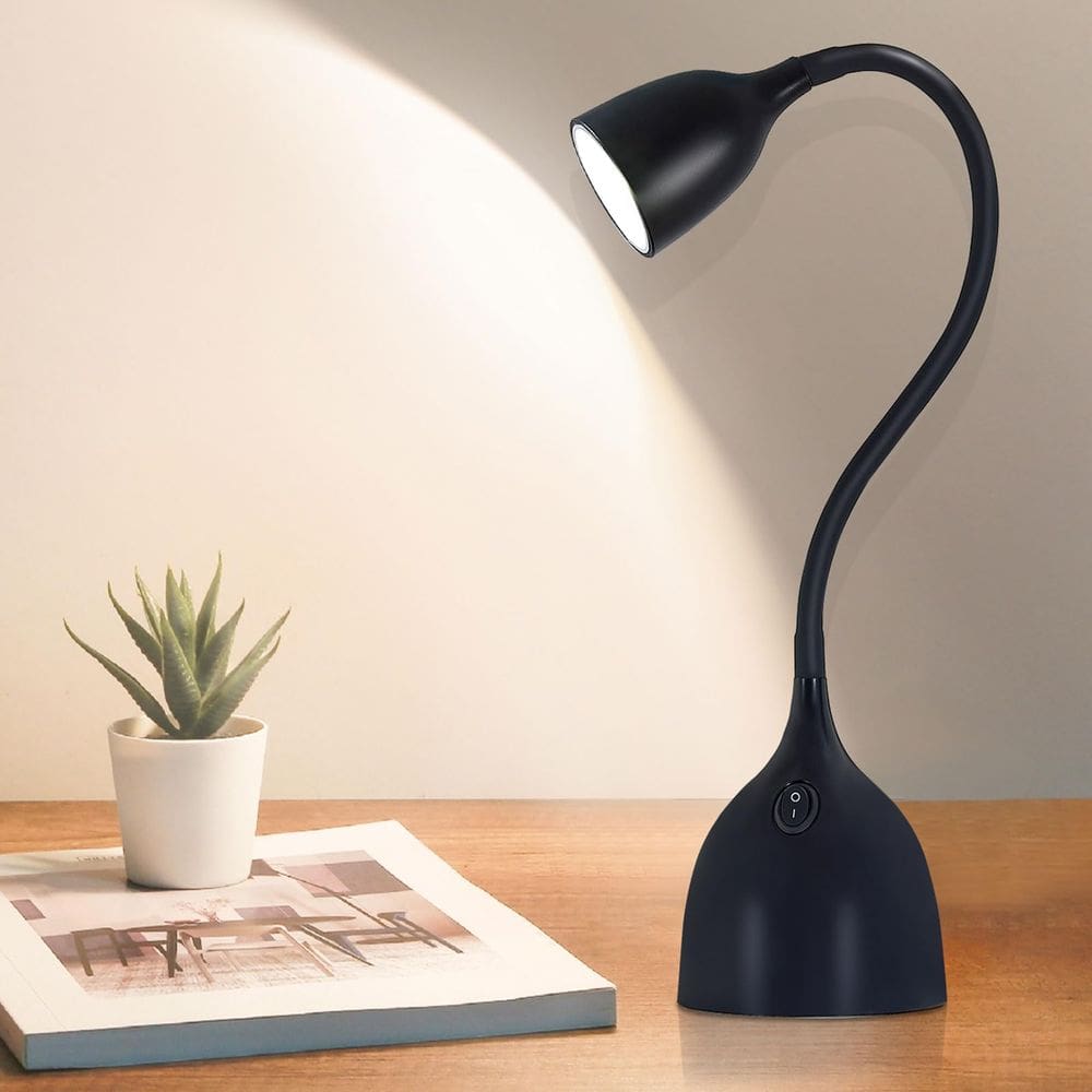 Lâmpada de mesa EJIAXIN Luz de leitura LED ajustável preta