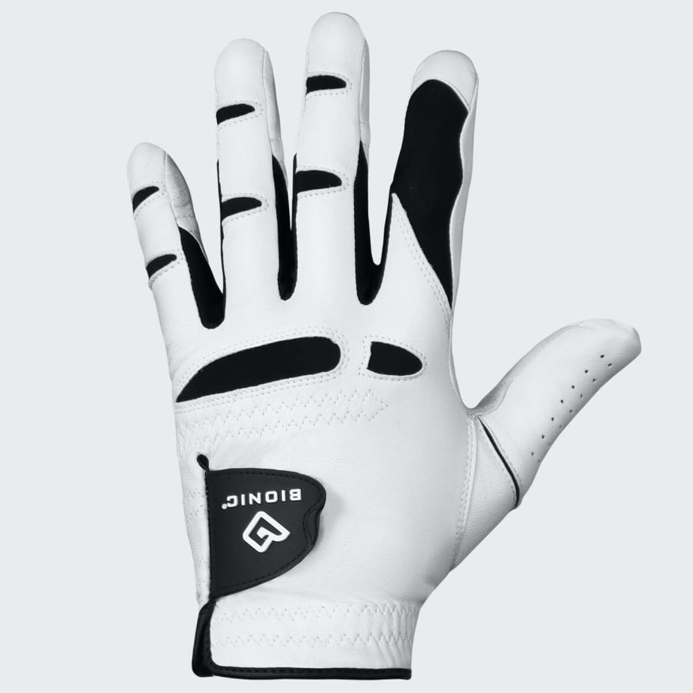 Luva de golfe Bionic StableGrip com NaturalFit 2.0 para homens branca