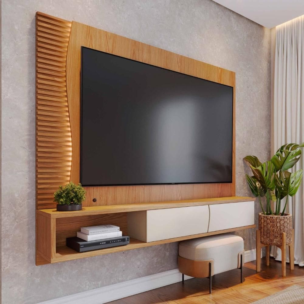 Painel Para TV 65 Polegadas Canoas Off White Freijo