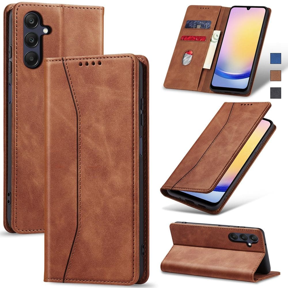 Capa de telefone Jasonyu Flip Wallet em couro Samsung Galaxy A25 5G