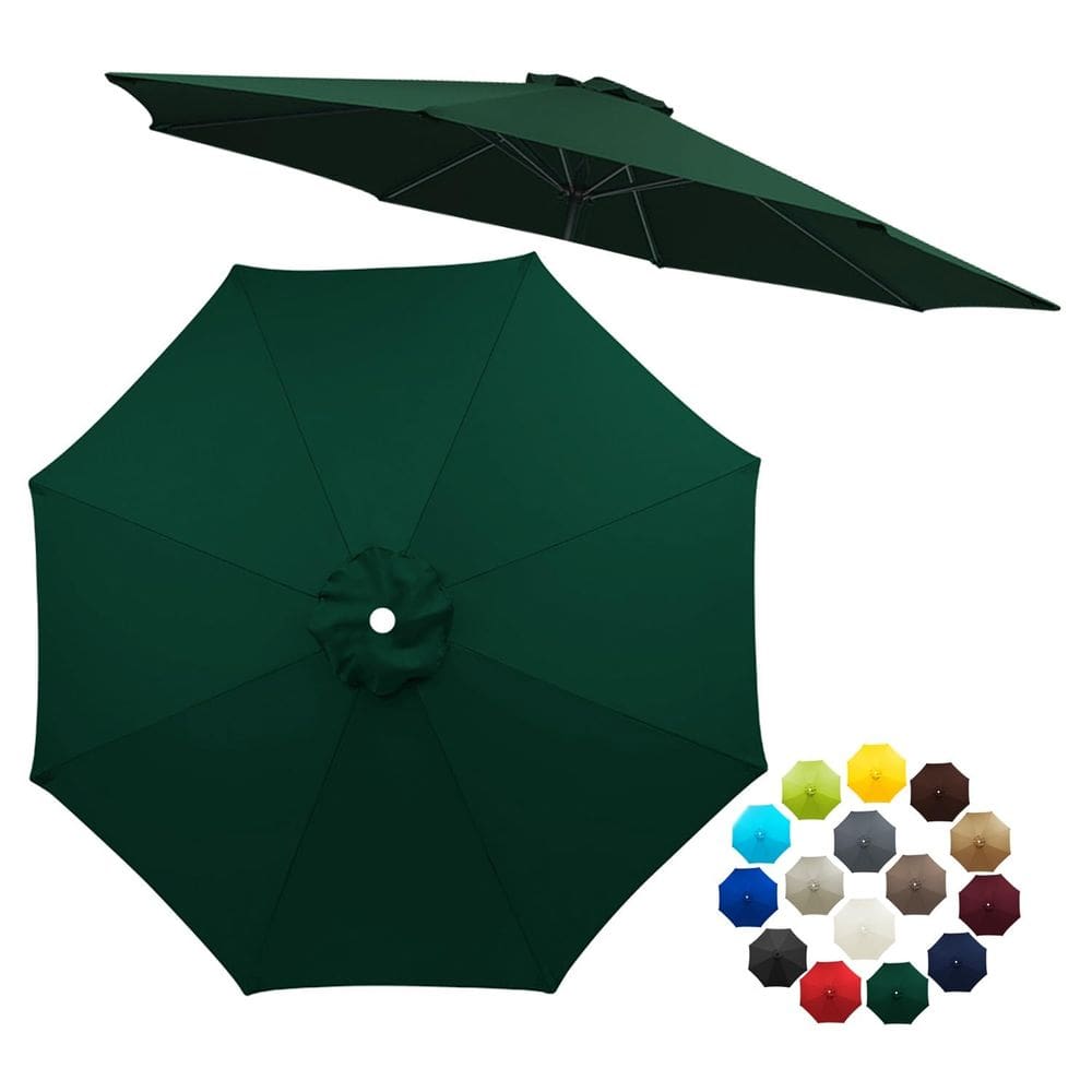 Substituição do dossel de guarda-chuva de pátio, 10 pés, verde escuro, 8 costelas