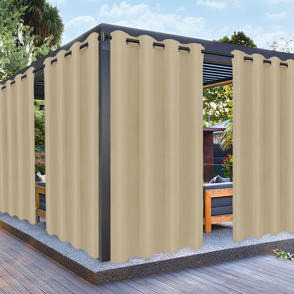 Cortinas externas PureFit Waterproof 132x241cm Bege, conjunto de 2