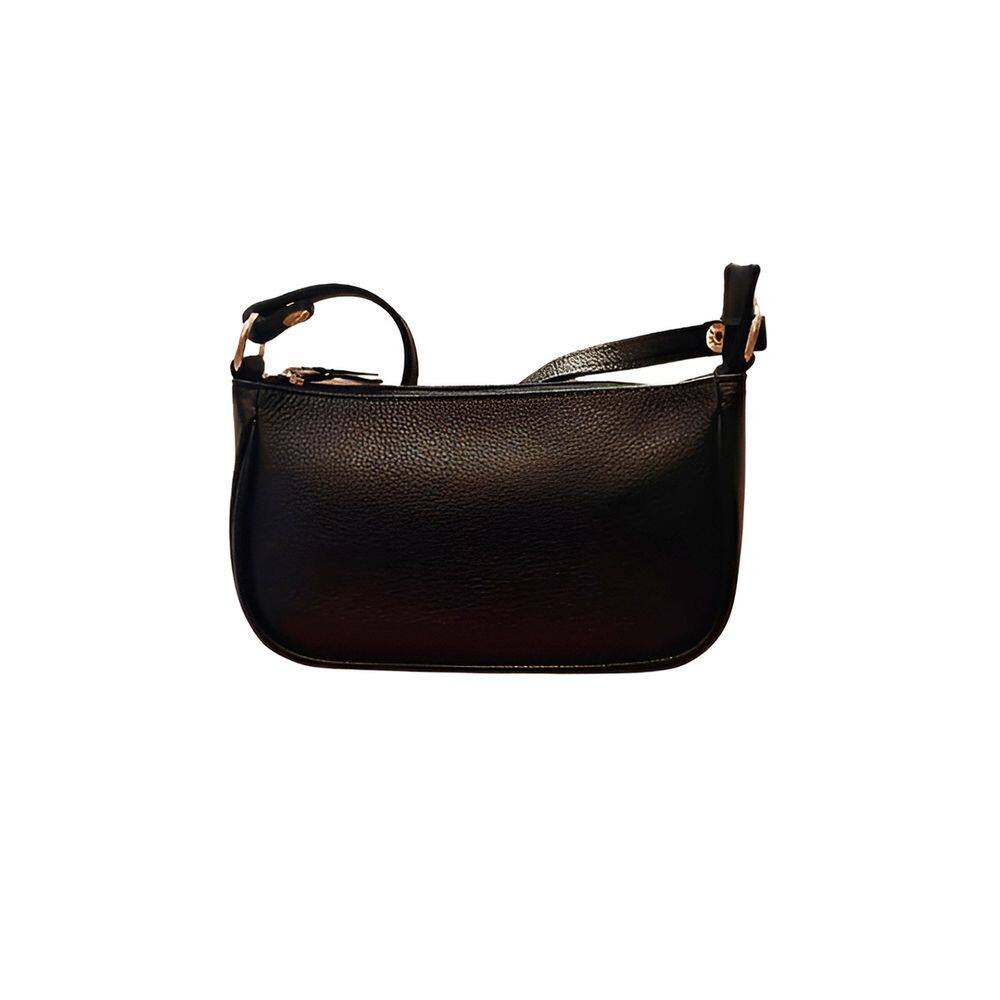 Bolsa Transversal de Couro autêntico Modelo Emily Preta