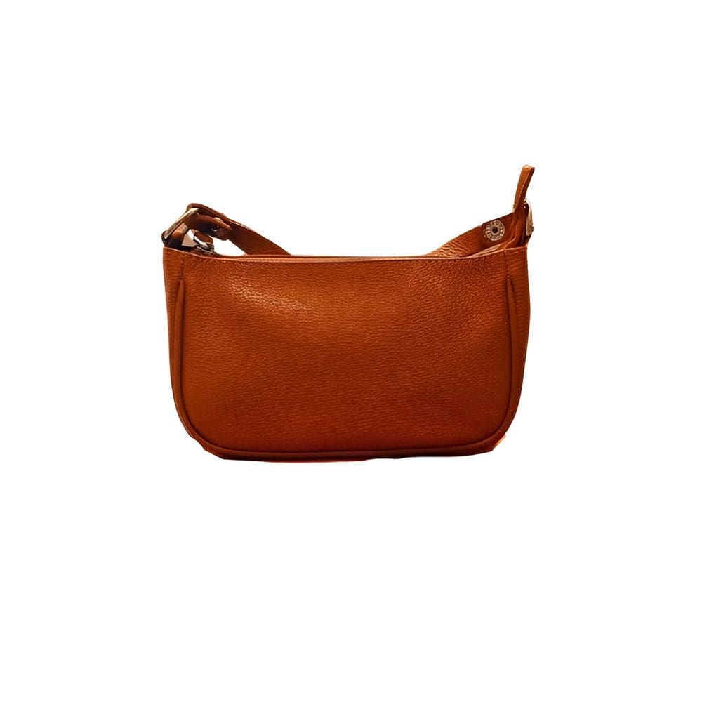 Bolsa Transversal de Couro autêntico Modelo Emily Caramelo