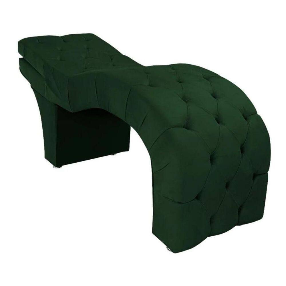 Maca Estética Estofada Reclinável Ergonômica Veludo Camila Verde