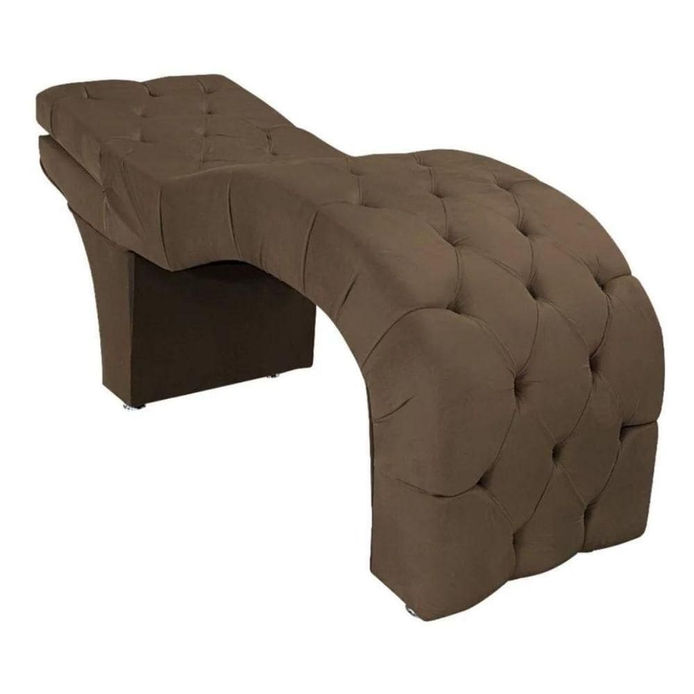 Maca Estética Estofada Reclinável Ergonômica Suede Camila Marrom