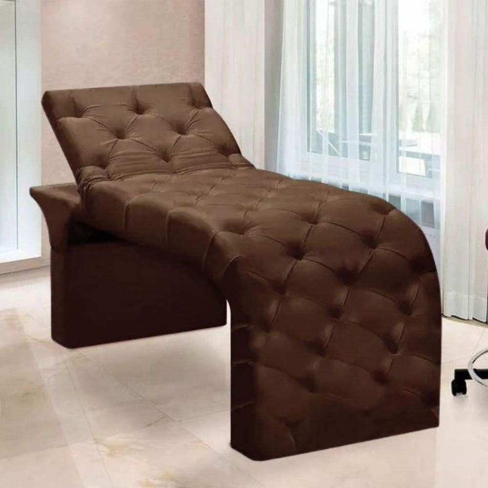 Maca Estofada Estética Cílios Regulável Spa Suede Eloísa Marrom