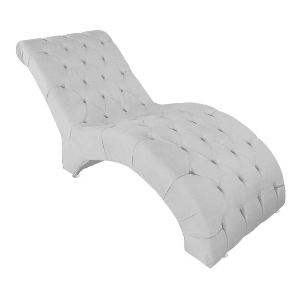 Recamier Divã Espreguiçadeira Sala E Cliníca Bárbara Suede Branco