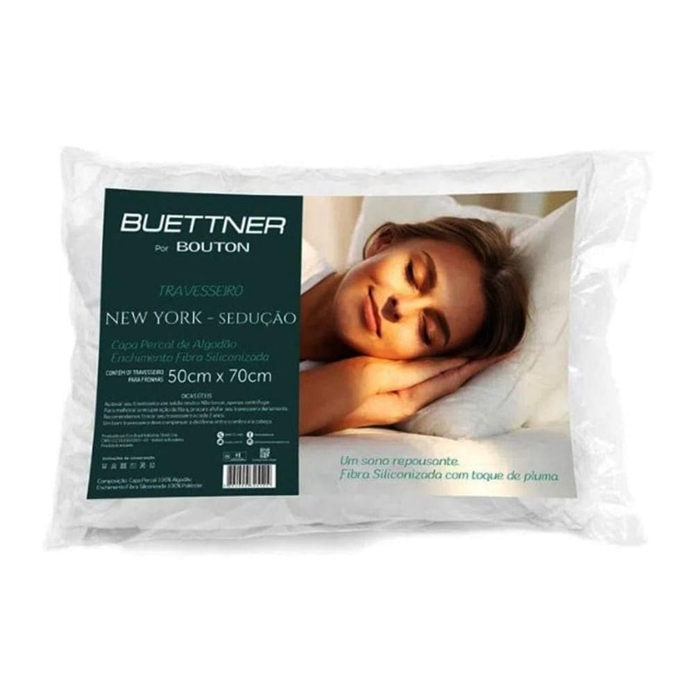 Travesseiro Buettner Percal New York Sedução 50cm X 70cm Branco