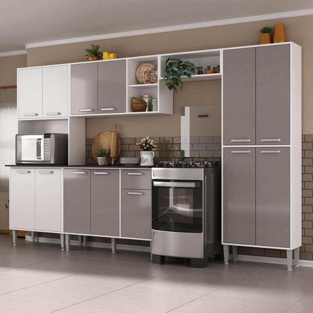 Armário De Cozinha Modulada Compacta 294cm Multimóveis
