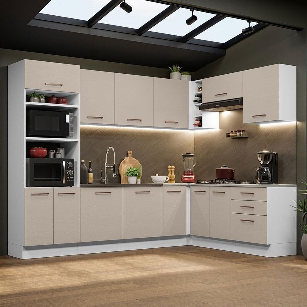 Armário De Cozinha Completa De Canto 479cm Agata Madesa