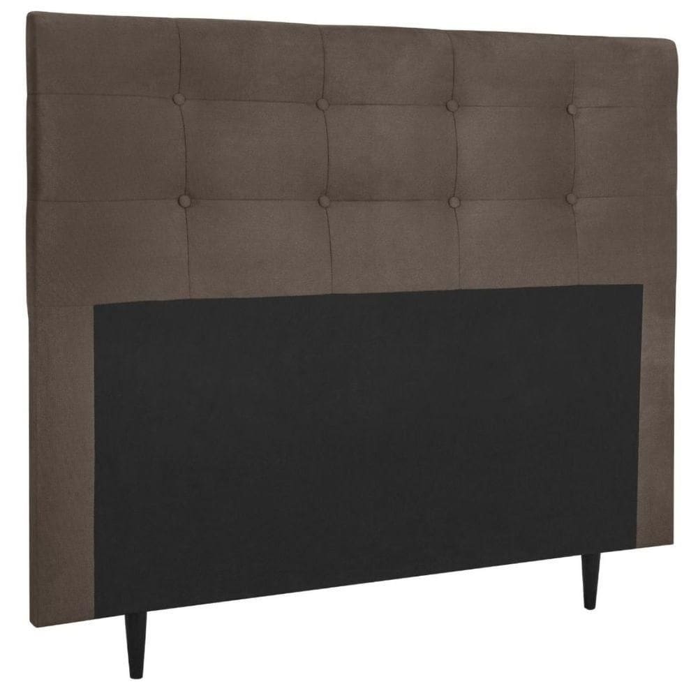 Cabeceira Estofada Cama Box Casal 140 Cm Irlanda Suede Marrom