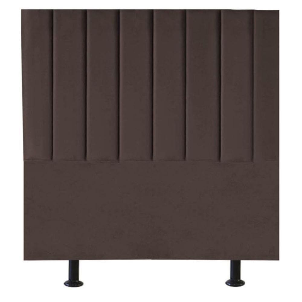 Cabeceira Estofada Cama Box Solteiro 100 Cm Maria Suede Marrom