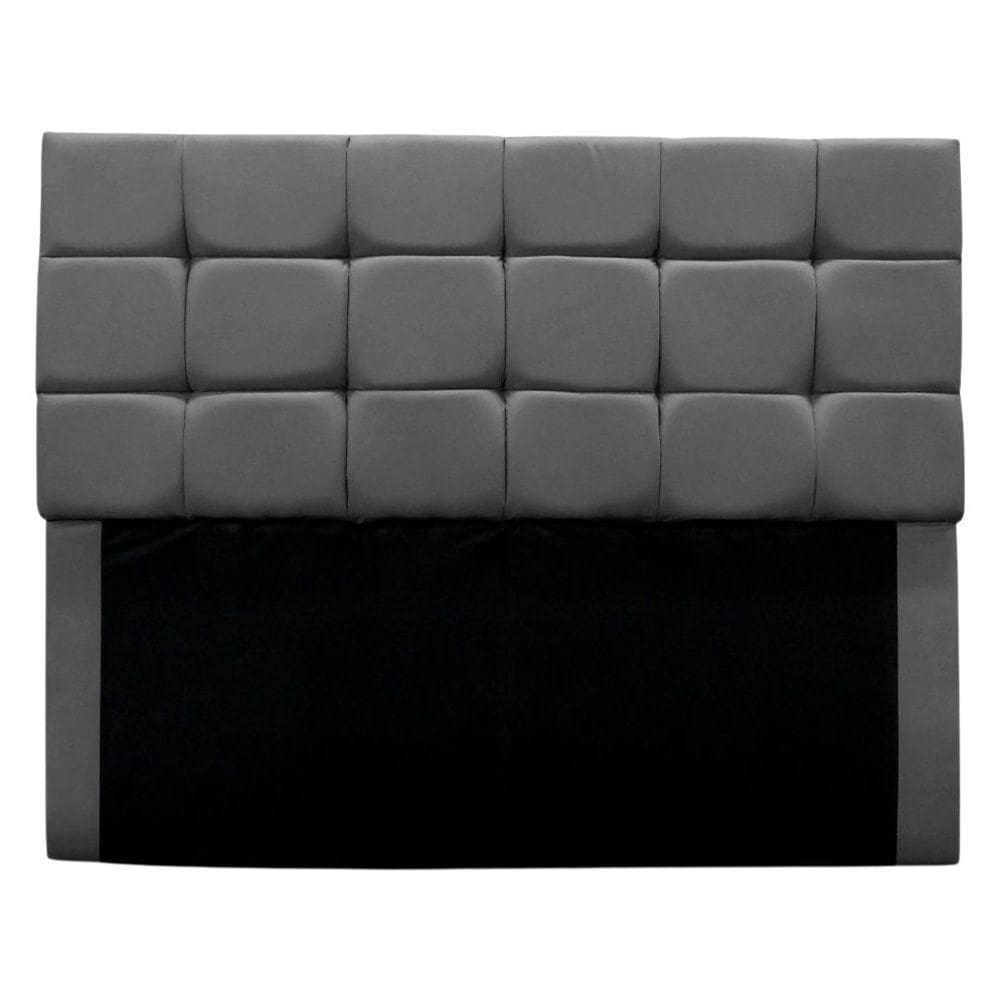 Cabeceira Estofada Cama Box Casal 160 Cm Clara Suede Cinza