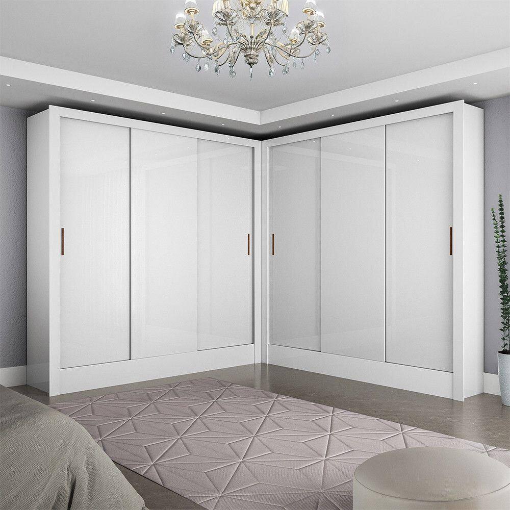 Closet Casal Duplo Dubai 6 Portas 6 Gavetas Branco