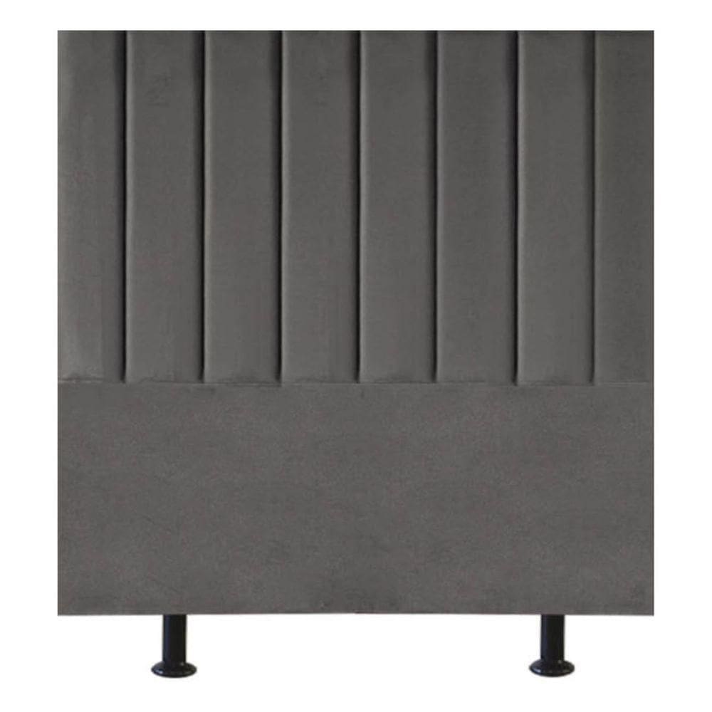 Cabeceira Estofada Cama Box Solteiro 90 Cm Alice Linho Cinza