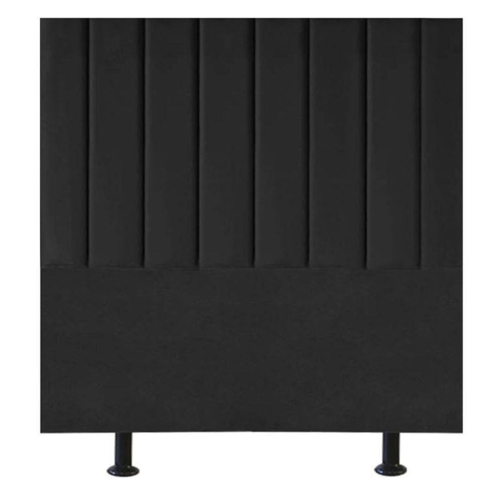 Cabeceira Estofada Cama Box Casal 140 Cm Maria Veludo Preto