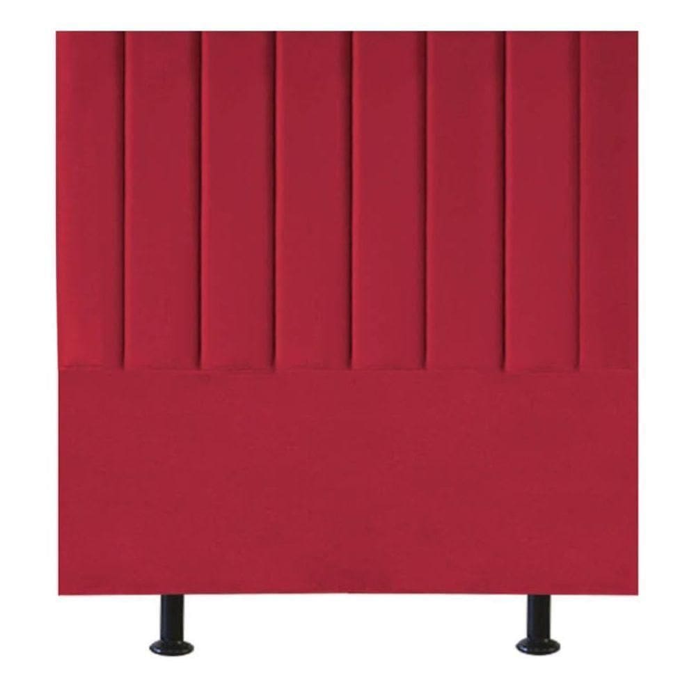 Cabeceira Estofada Cama Box Casal 140 Cm Alice Suede Vermelho
