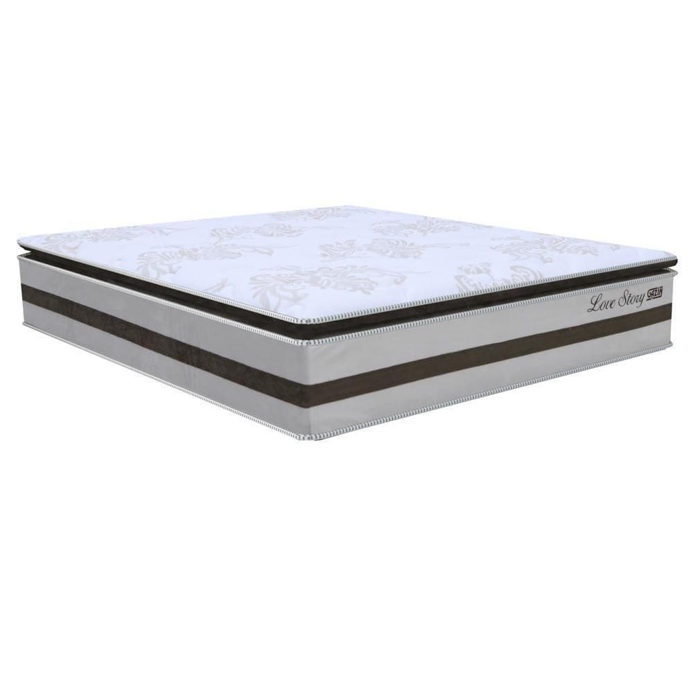 Colchão Box Casal King Size193cm Molas Ensacadas Soft Pillow Love Story Bege-marrom - Gazin