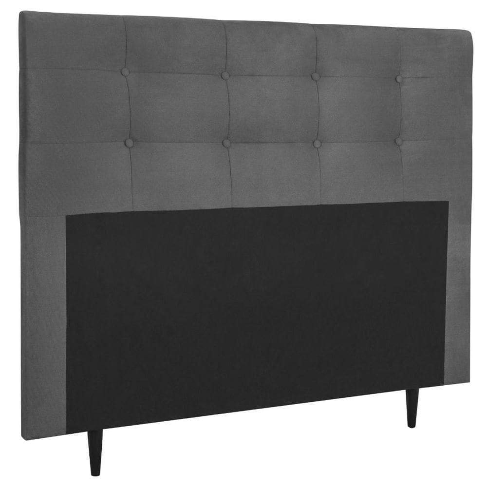 Cabeceira Estofada Cama King 195 Cm Irlanda Suede Cinza