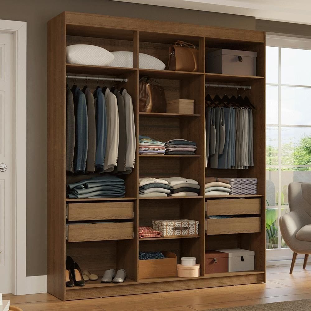 Guarda-roupa Closet 4 Gavetas 180 Cm Venus Madesa Rustic