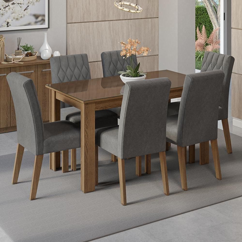Conjunto Sala De Jantar 6 Cadeiras Odara Madesa
