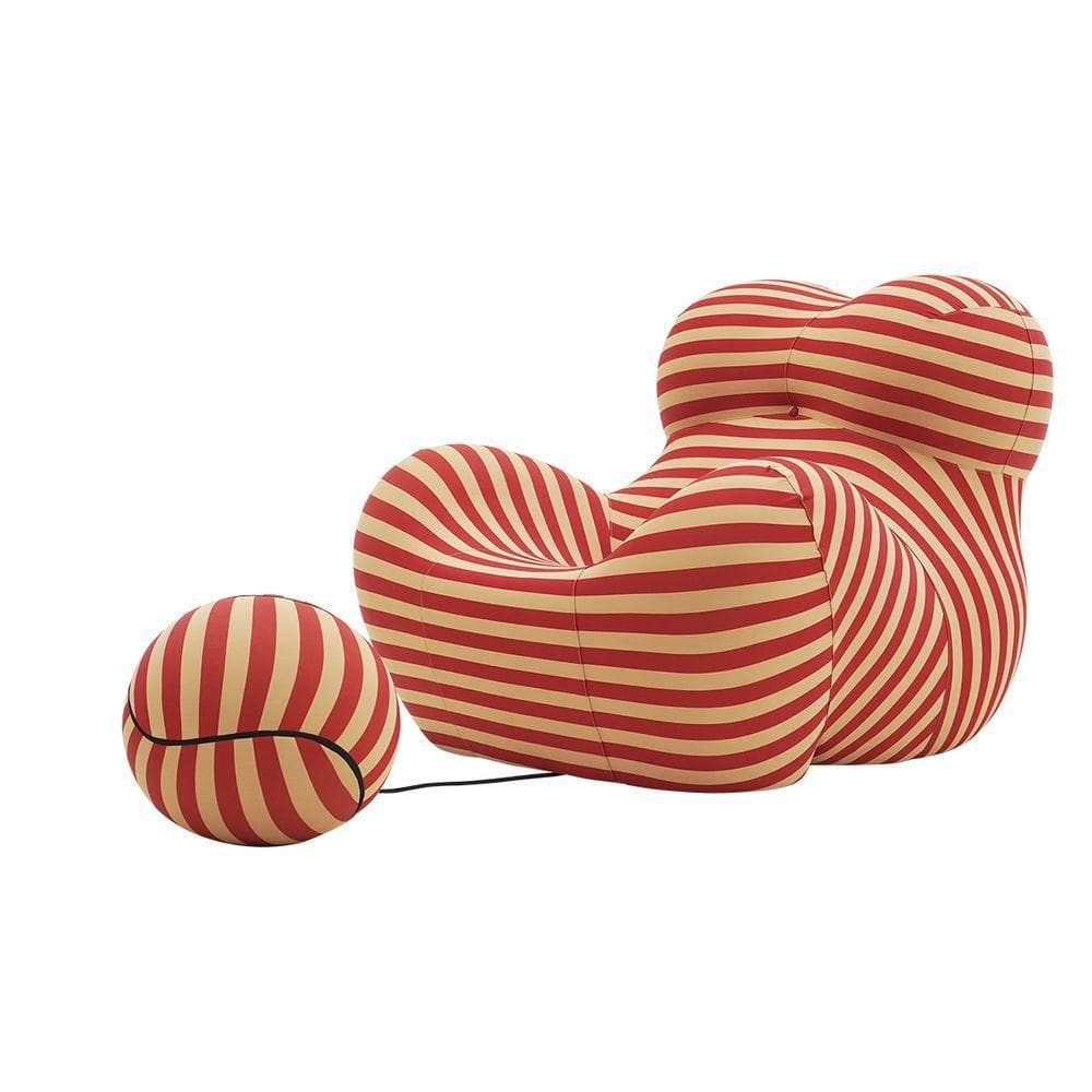 Poltrona Up5 Bb Italia La Mamma Com Puff Listrado Vermelha