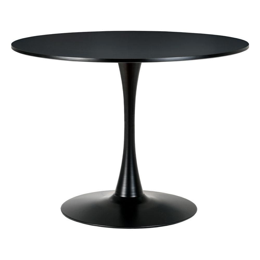 Mesa Saarinen Tulipa Redonda 100cm Tampo Madeira Preta 5 Lugares