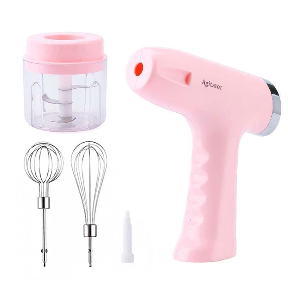 Batedeira Processador Mini Triturador Elétrico Recarregável Rosa