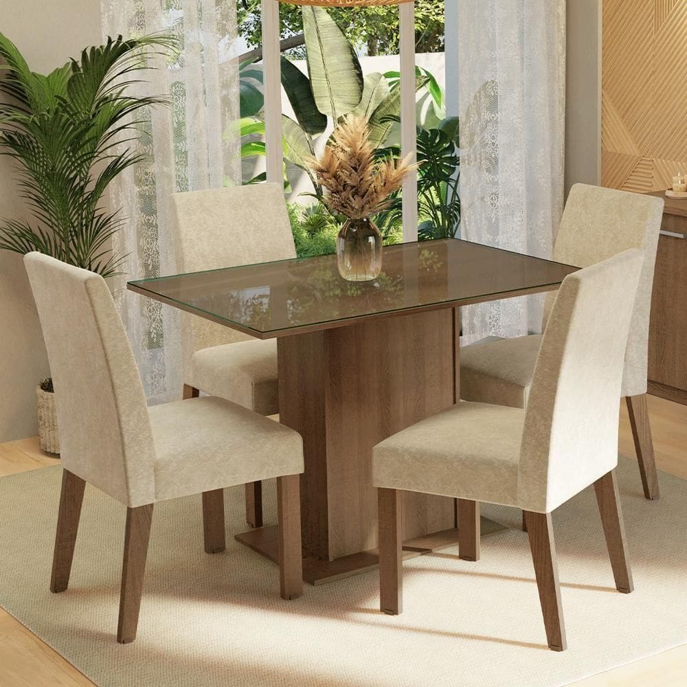 Conjunto Sala De Jantar 4 Cadeiras Zion Madesa