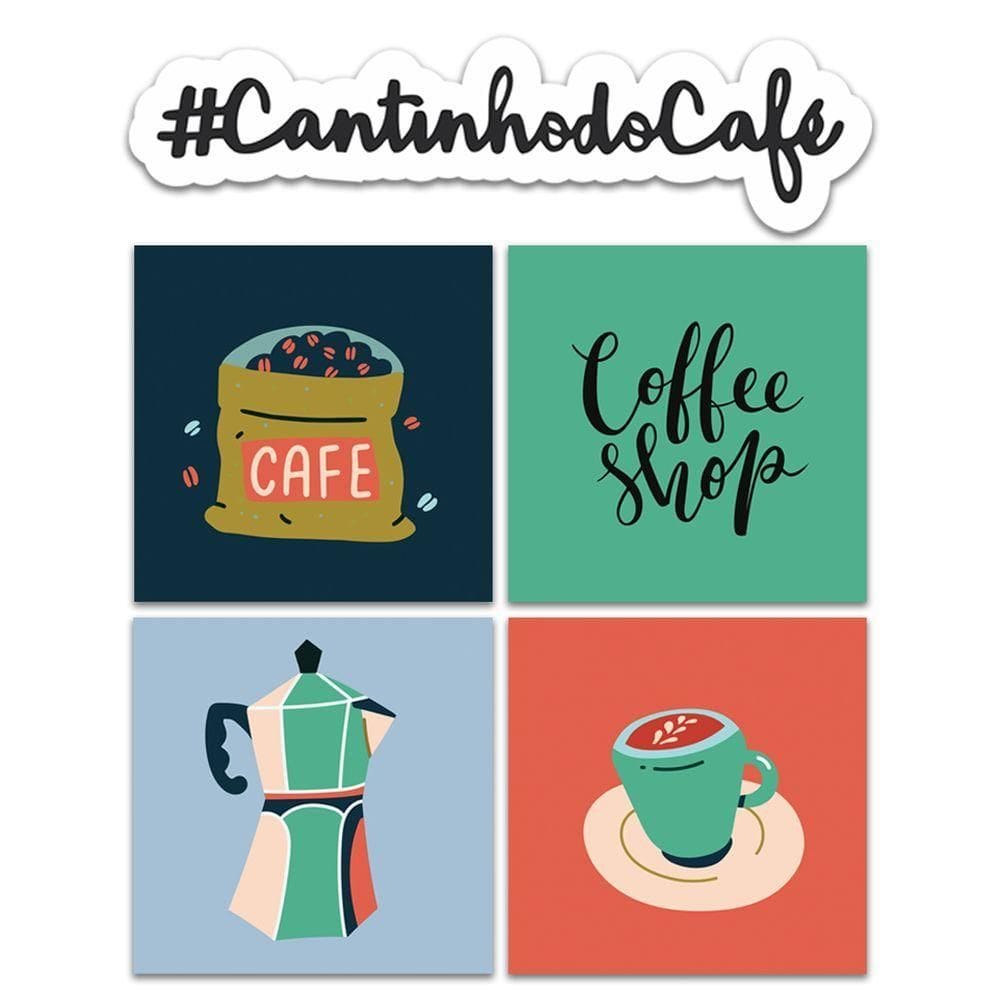 Kit 5 Placas Decorativas Cantinho Do Café Cozinha