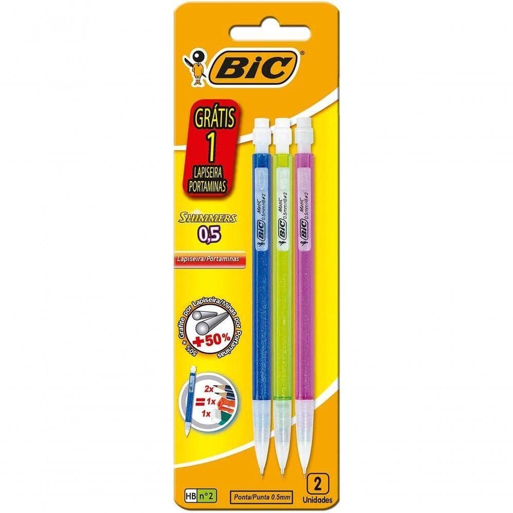 Lapiseira Bic Shimmers 0,5mm Borracha Na Ponta Multicor Embalagem Leve 3 Pague 2