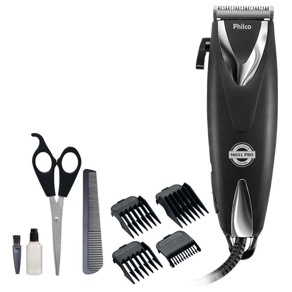 Cortador De Cabelos Philco PCR12CR Skull Pro Chrome 9 Em 1 220V
