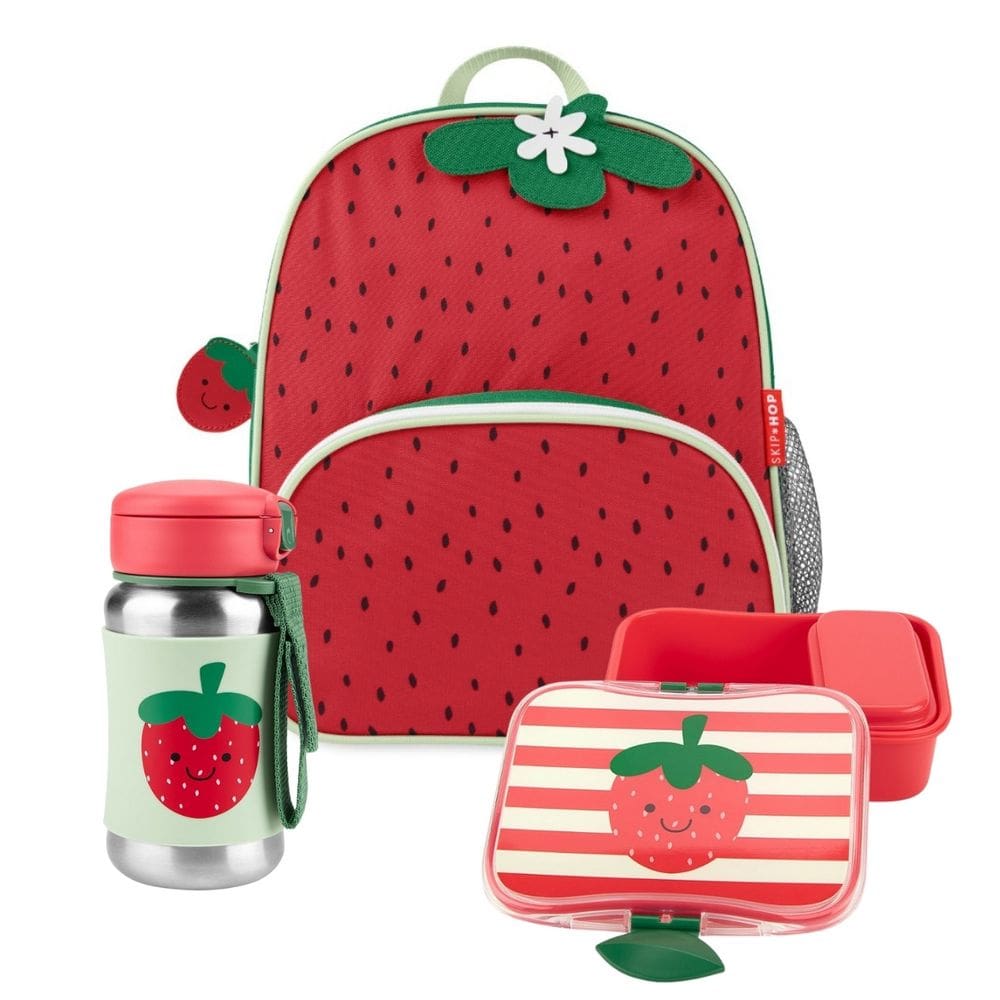 Kit Spark Style Morango com Mochila Infantil + Lancheira + Garrafa de Aço Inox - Skip Hop