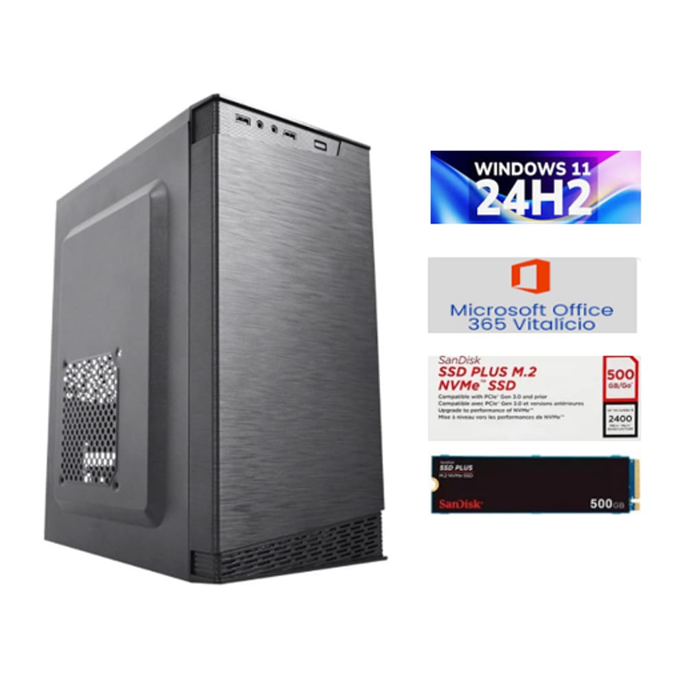 Computador Desktop SSD NVME 500 GB, 16 GB RAM, Intel I5 3ª ger. WIN 11 + OFFICE 365