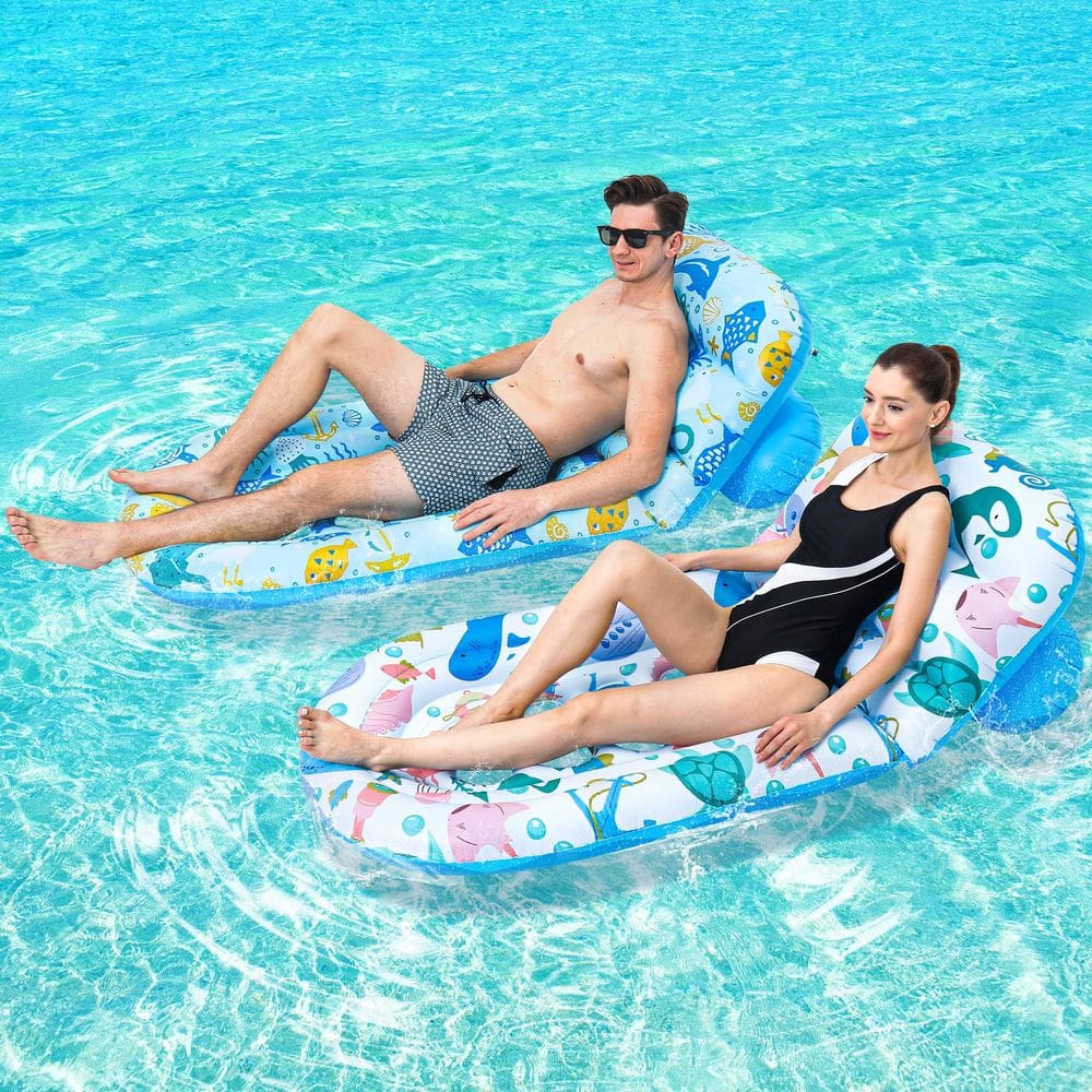 Espreguiçadeira Pool Floats, pacote com 2 Instaywell com encosto ajustável