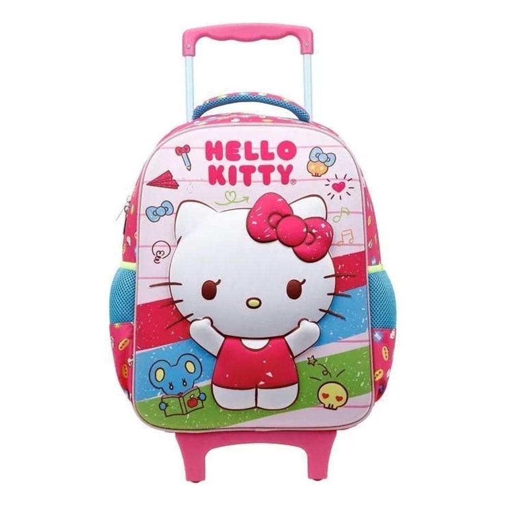 Mochila De Rodinha Mala C/Rodas Hello Kitty Se Rosa - Xeryus