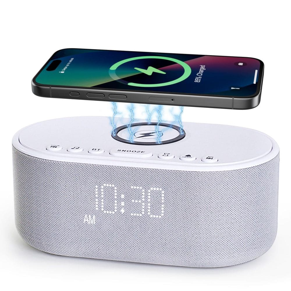 Carregador sem fio Sound Machine Alarm Clock Odokee White