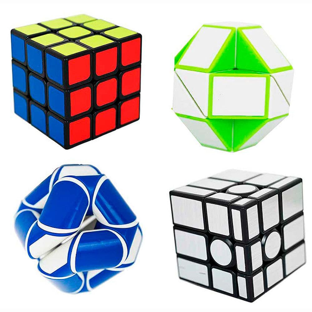 Kit Plus Cubo Mágico Divertido 4 pçs DMT7139 - DM Toys