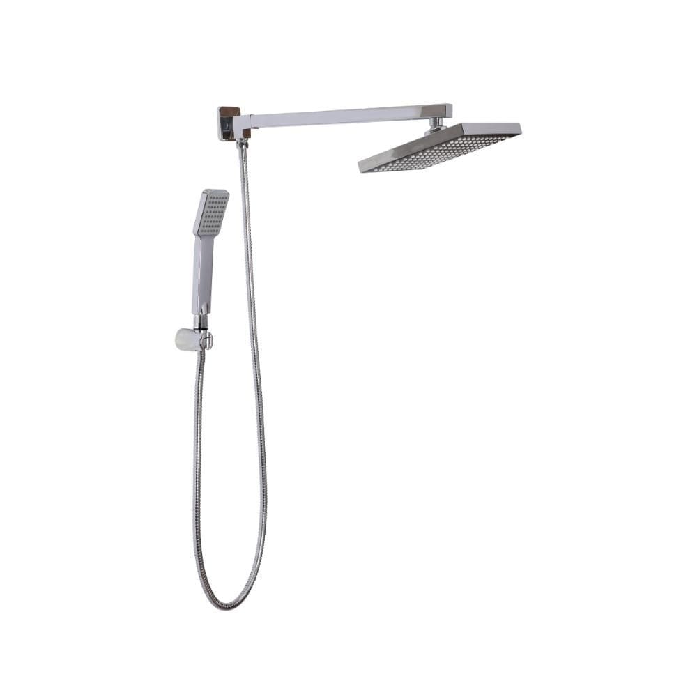 Kit Chuveiro Quadrado de Parede Tucuruí com Desviador Mundaú e Ducha Manual Jaci Pingoo.casa - Prata