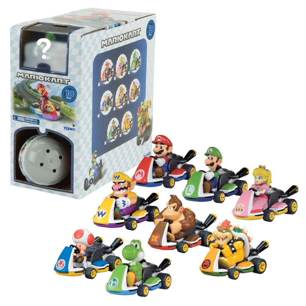 Brinquedo TOMY Mario Kart Pull Back Racers Nintendo Mario 10 unidades