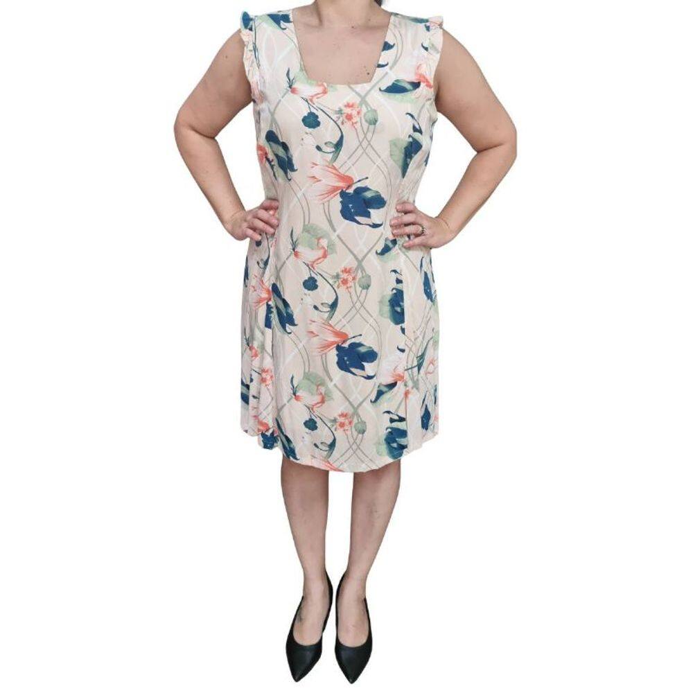 Vestido Raio de Luz Estampado Alça Plus Size