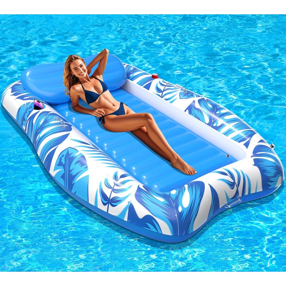 Piscina de bronzeamento inflável LanAqua 2025 grande para adultos azul
