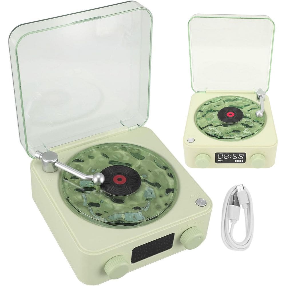 Caixa de Som Toca Disco Vinil Vitrola Bluetooth Cartao Tf Musica Iluminaçao Usb