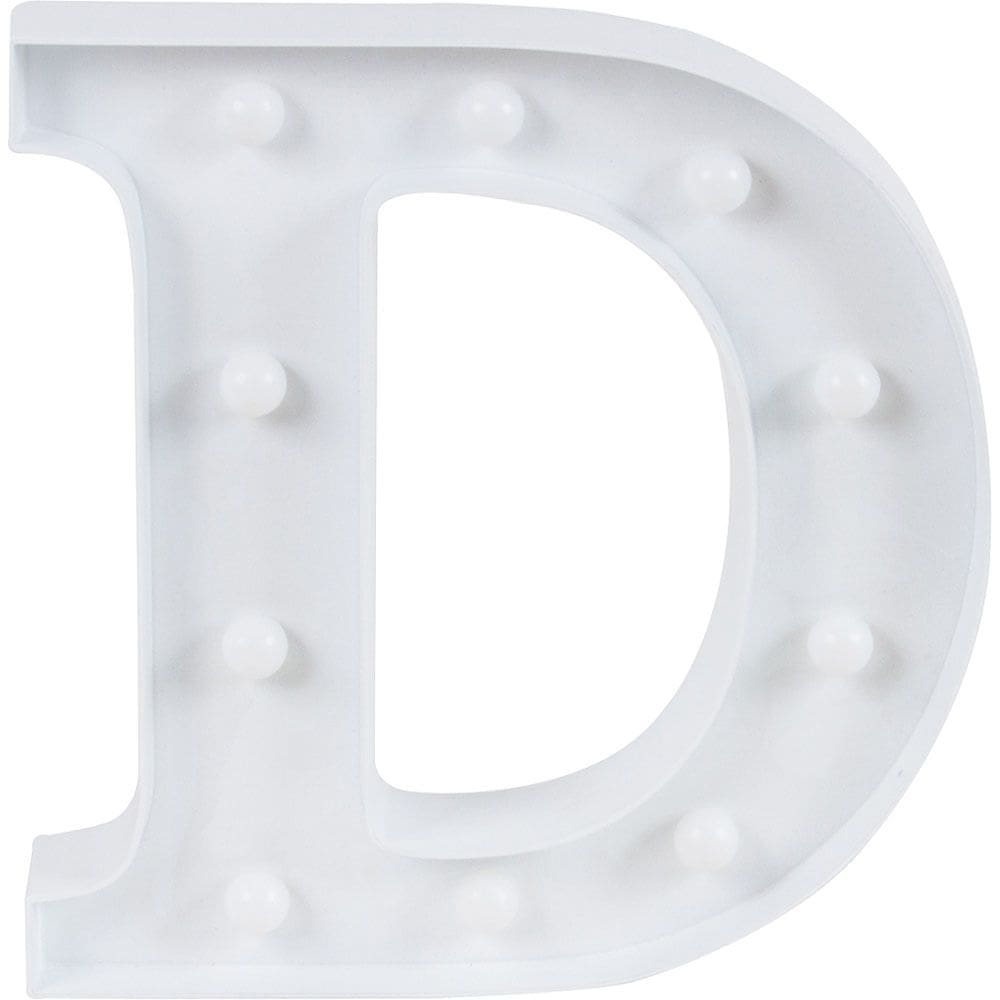 Luminária Led Decorativa Letra D Cazza Branca