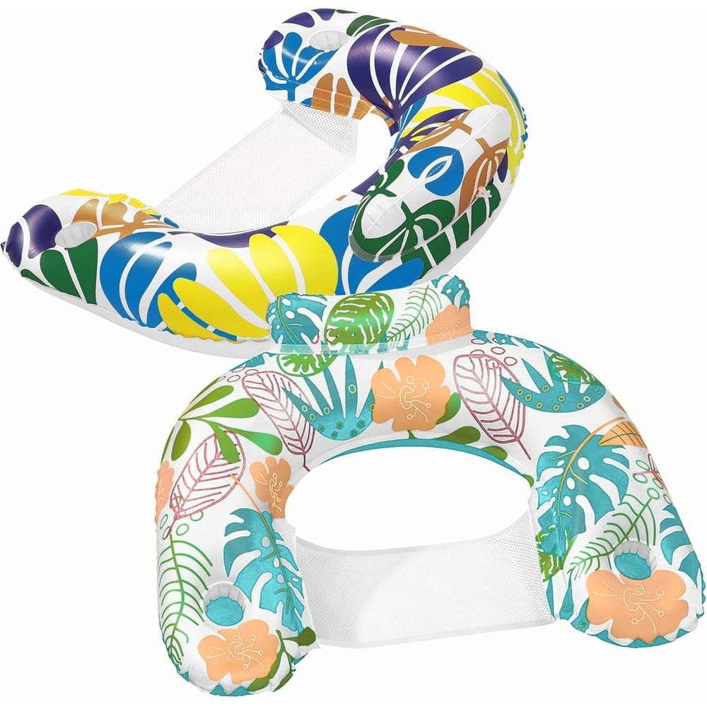 Pacote com 2 cadeiras flutuantes infláveis em forma de U Pool Floats SDERGO
