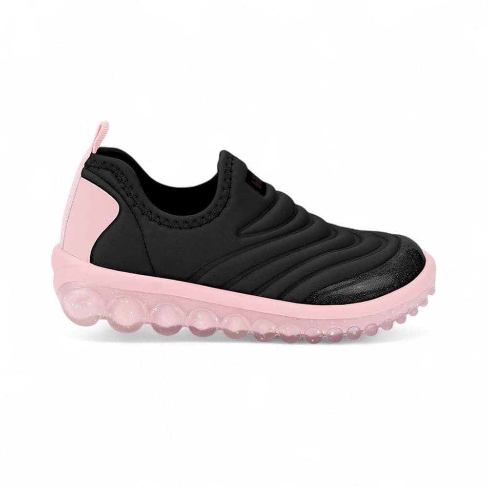 Tênis Infantil Menina Bibi Roller 2.0 Preto Rosa Glitter