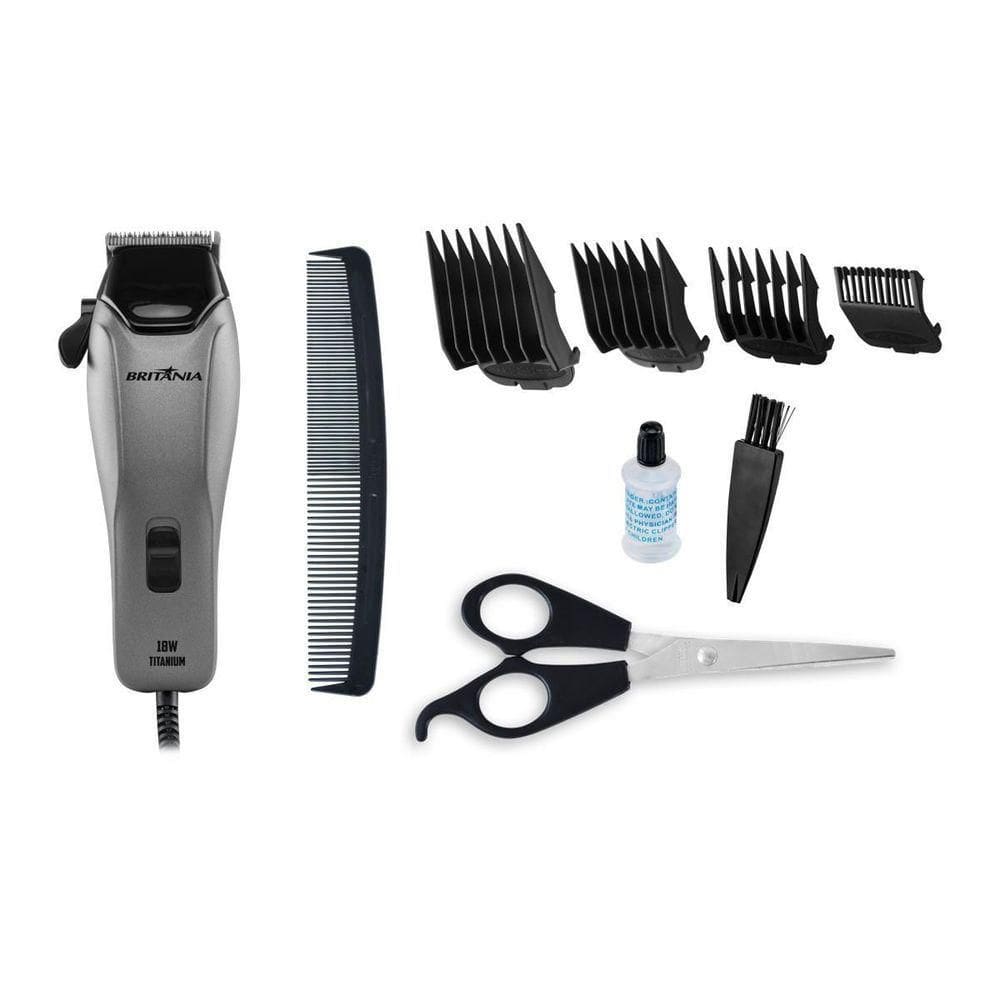 Cortador De Cabelos Britânia BCR18T Titanium 18W 220V